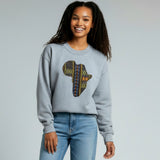Vlisco Angelina Print Handstitched Africa Map Unisex Sweater
