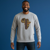 Vlisco Angelina Print Handstitched Africa Map Unisex Sweater