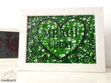 Frame ‘MERCI CHERI’ in Green Wax Print