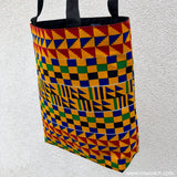 Colourful Small Shopping Bag - Kente print