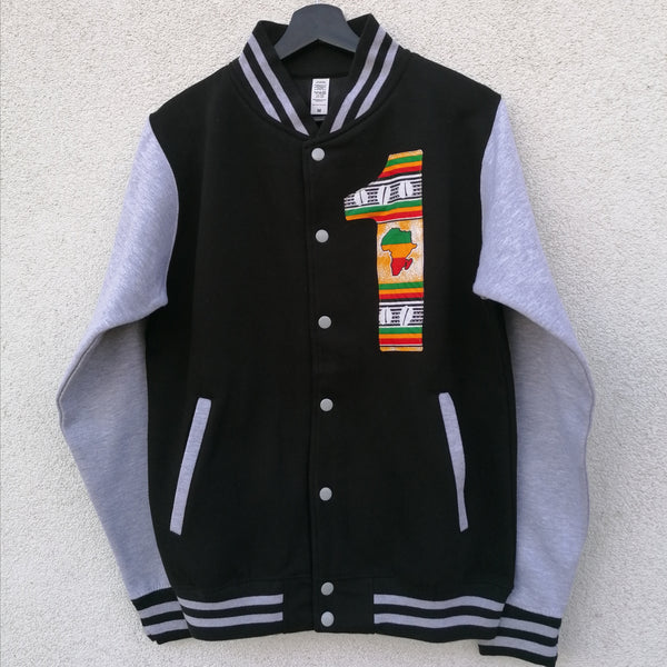 Varsity Jacket ' Number 1' - African print wax fabric