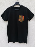 Black T-shirt 'Dashiki' - African Wax Print
