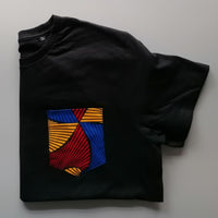 Black T-shirt 'Santana' - African Wax Print
