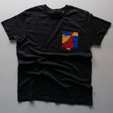 Black T-shirt 'Santana' - African Wax Print