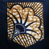 Black T-shirt 'Flower' - African Wax Print