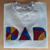 DAD sweater handstitched print